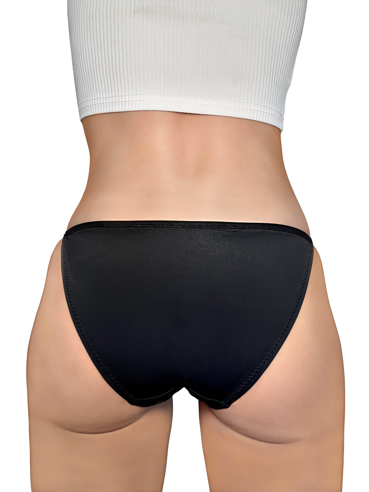 Nabtos Women's String Bikini Panties Nylon Sports Silky Underwear Low Rise Cotton Liner Pack 6