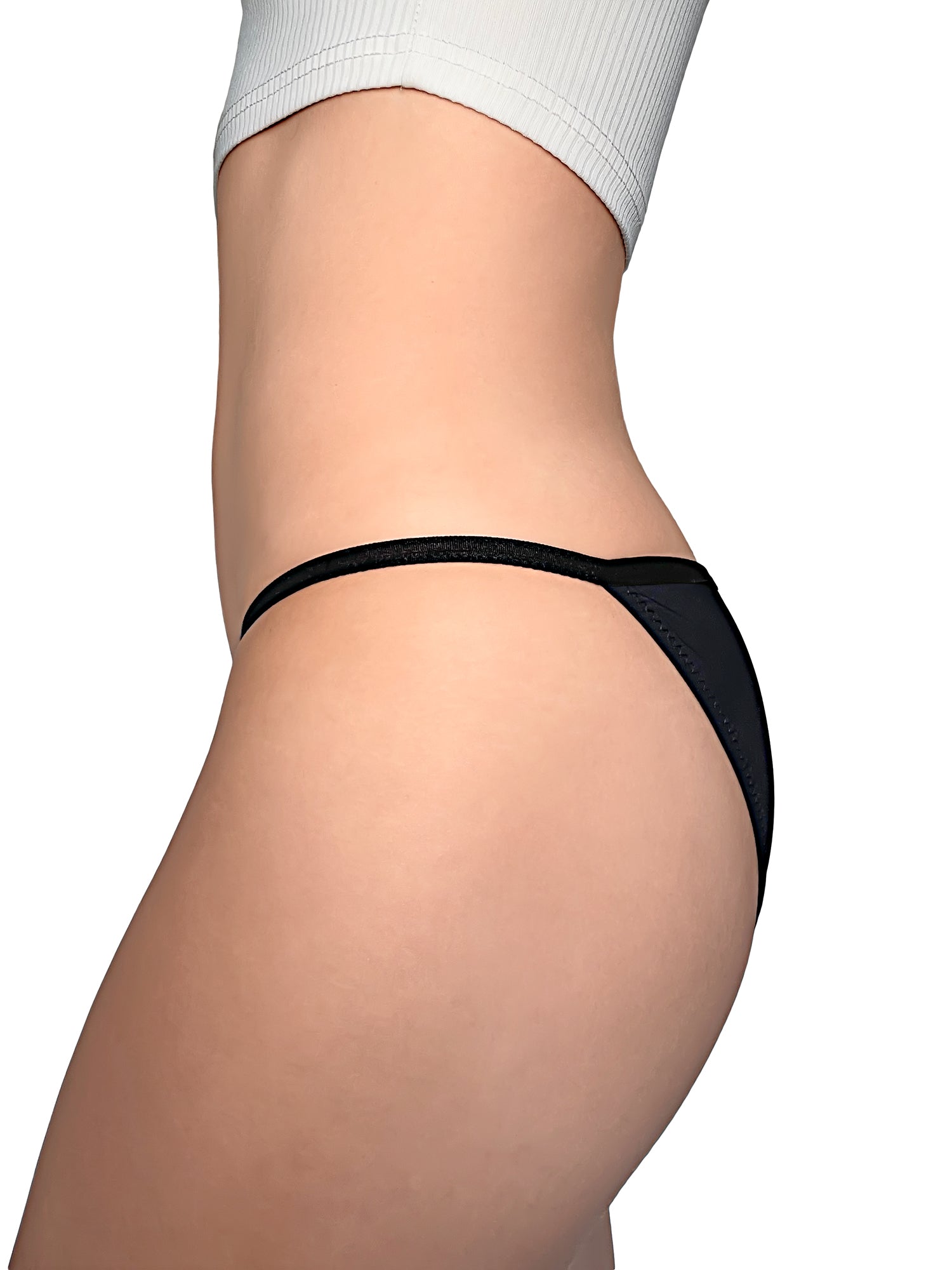 Nabtos Women's String Bikini Panties Nylon Sports Silky Underwear Low Rise Cotton Liner Pack 6