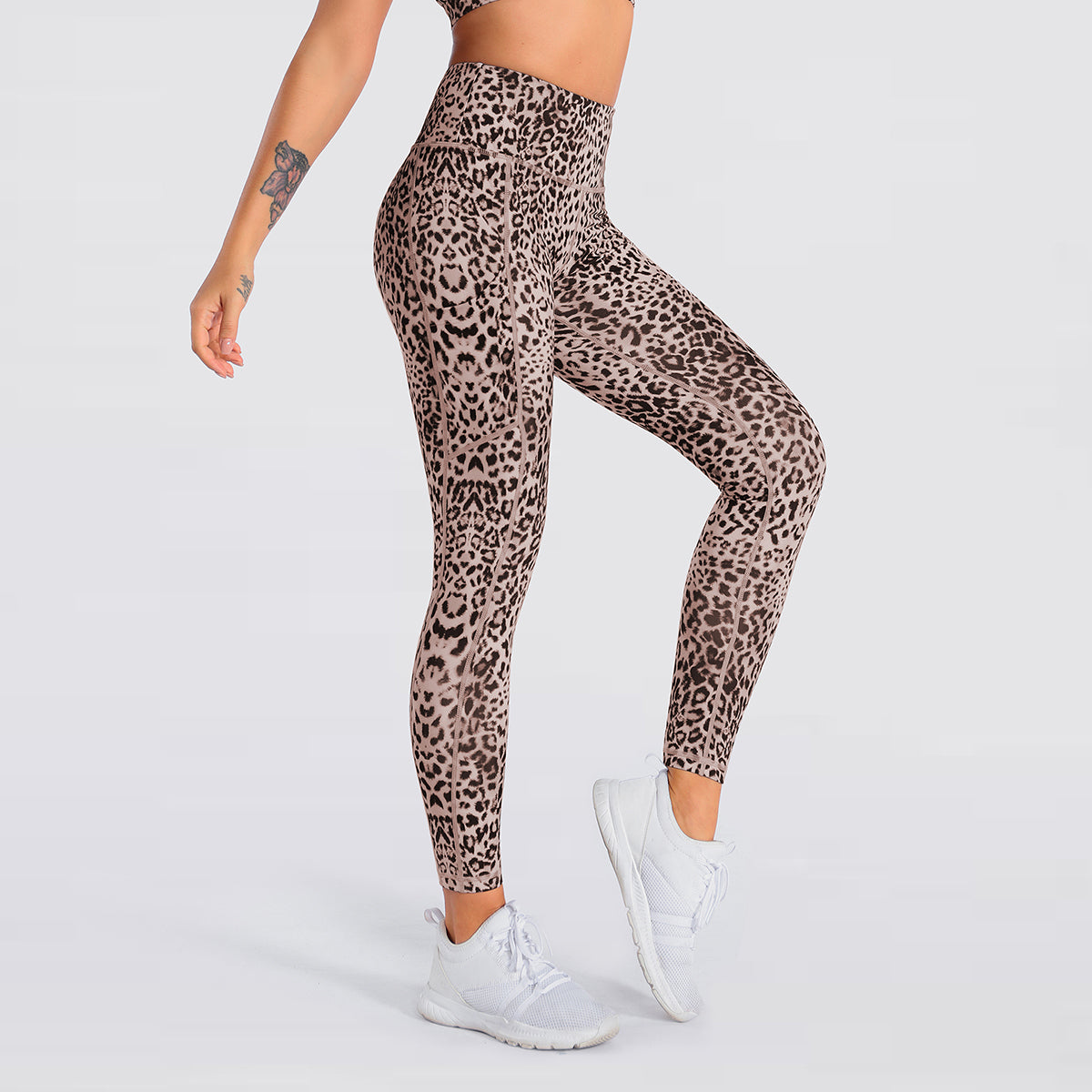 Women's Nabtos® Performance Activewear Yoga High-Waisted Leggings- Leopard