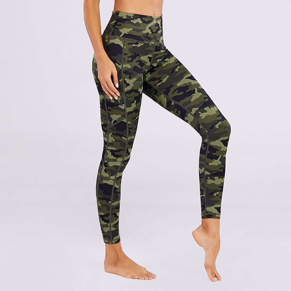 Women's Nabtos® Performance Activewear Yoga High-Waisted Leggings-Army Green