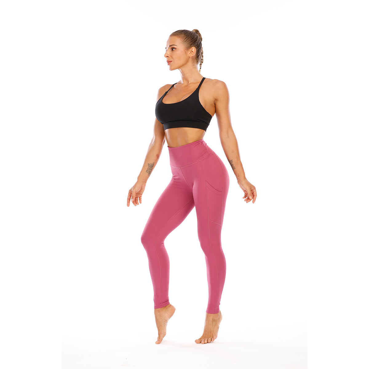 Women's Nabtos® Performance Activewear Yoga High-Waisted Leggings-Pink