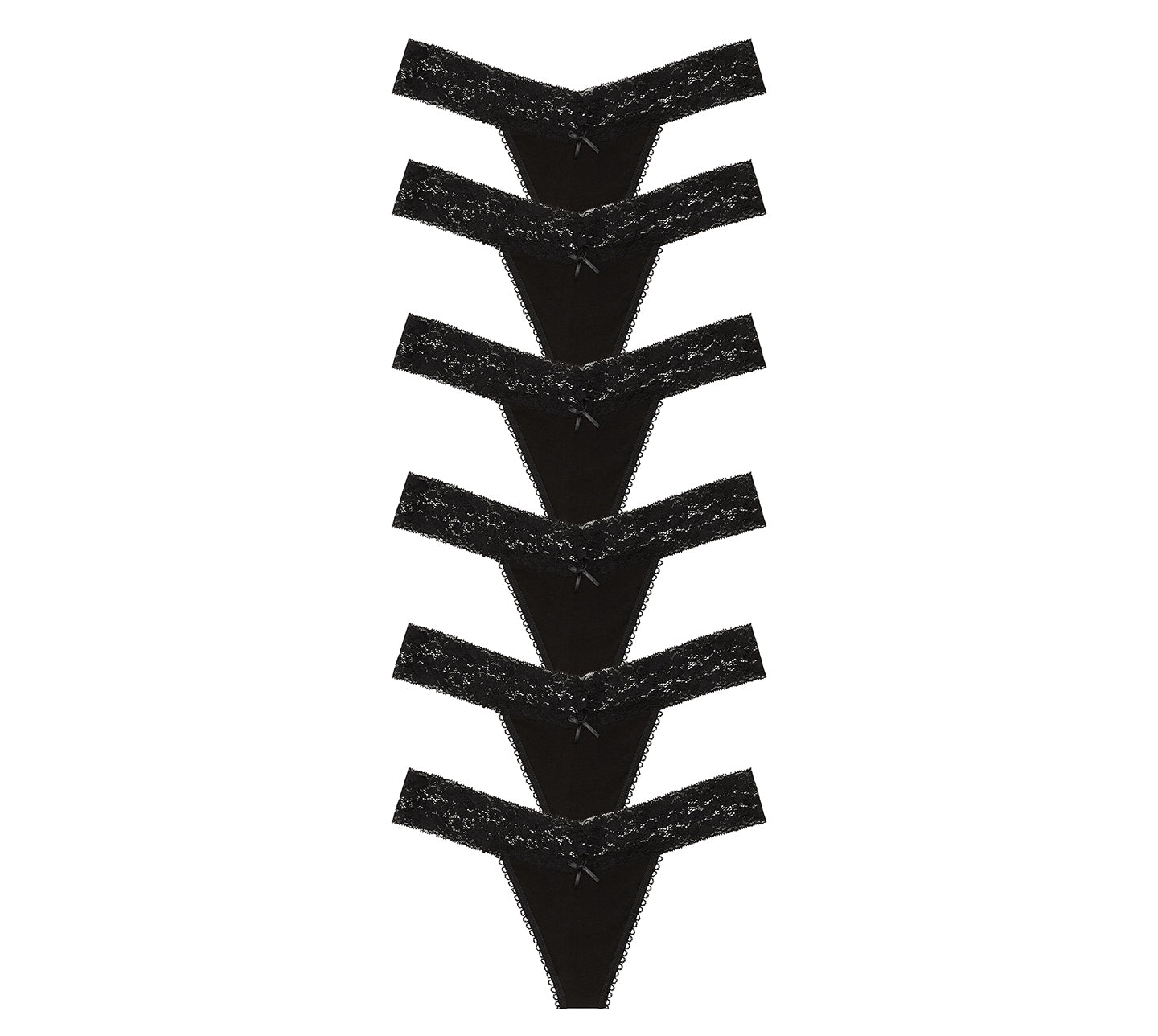 Women's Thong Lace G String Panties All Black