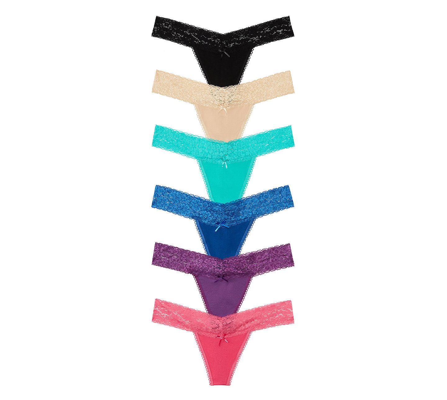 Women's Thong / Lace Trim G String Panties (Pack of 6)