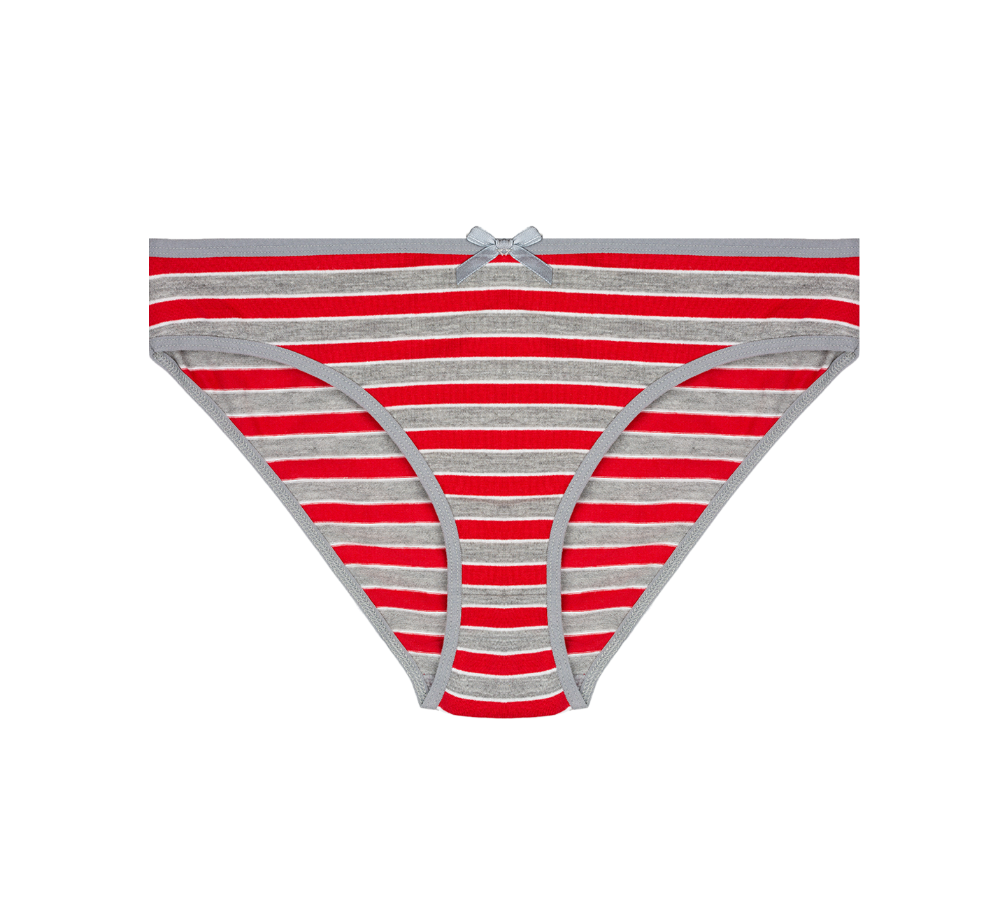 Nabtos Women's Cotton Underwear Red Bikini Stripes Panties (Pack of 6)