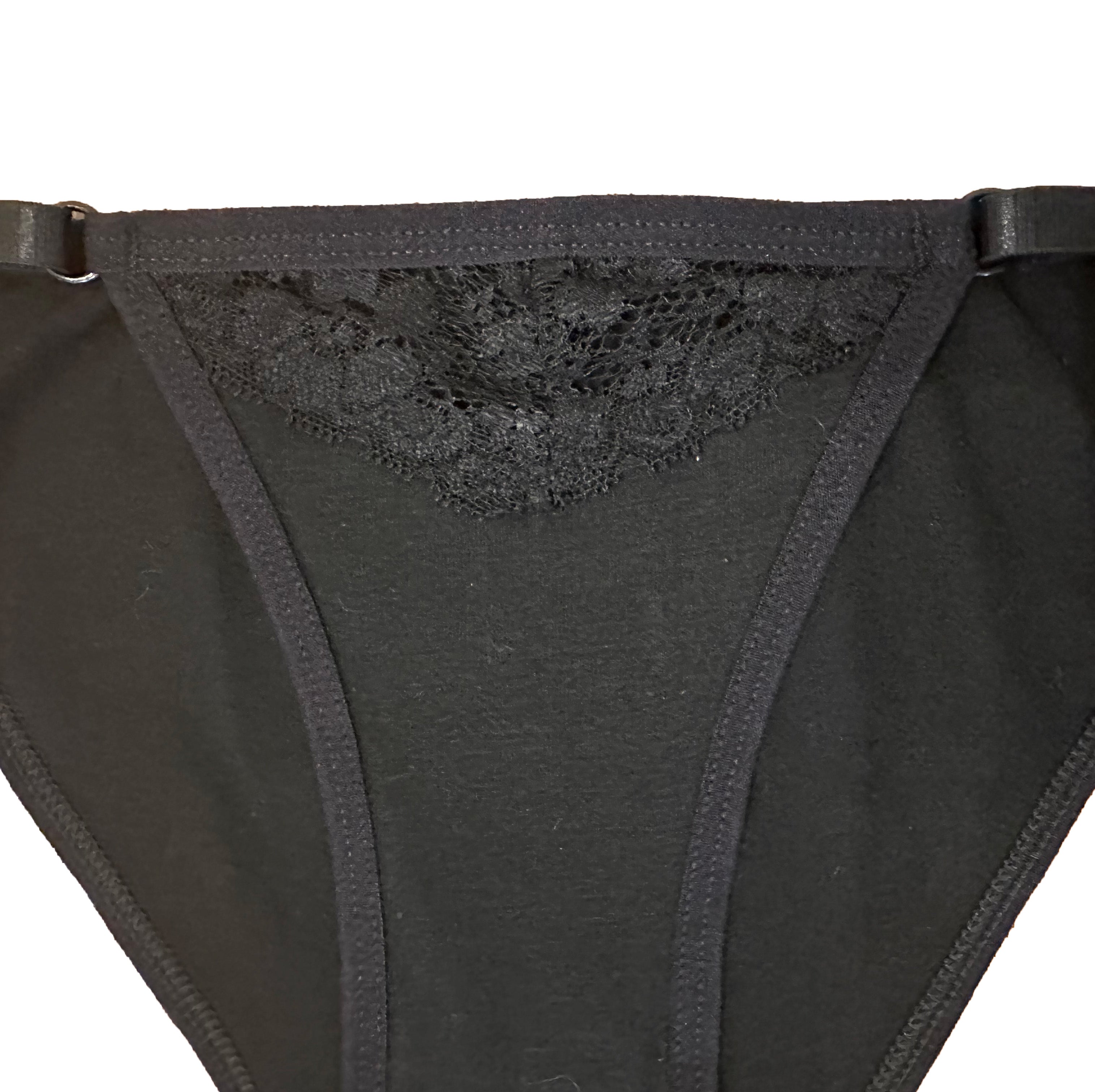 Nabtos Women’s Cotton Panties Black Set Floral Lace Adjustable Strap String Bikini Underwear Low Rise Hi Cut Cheeky Panties pack 6