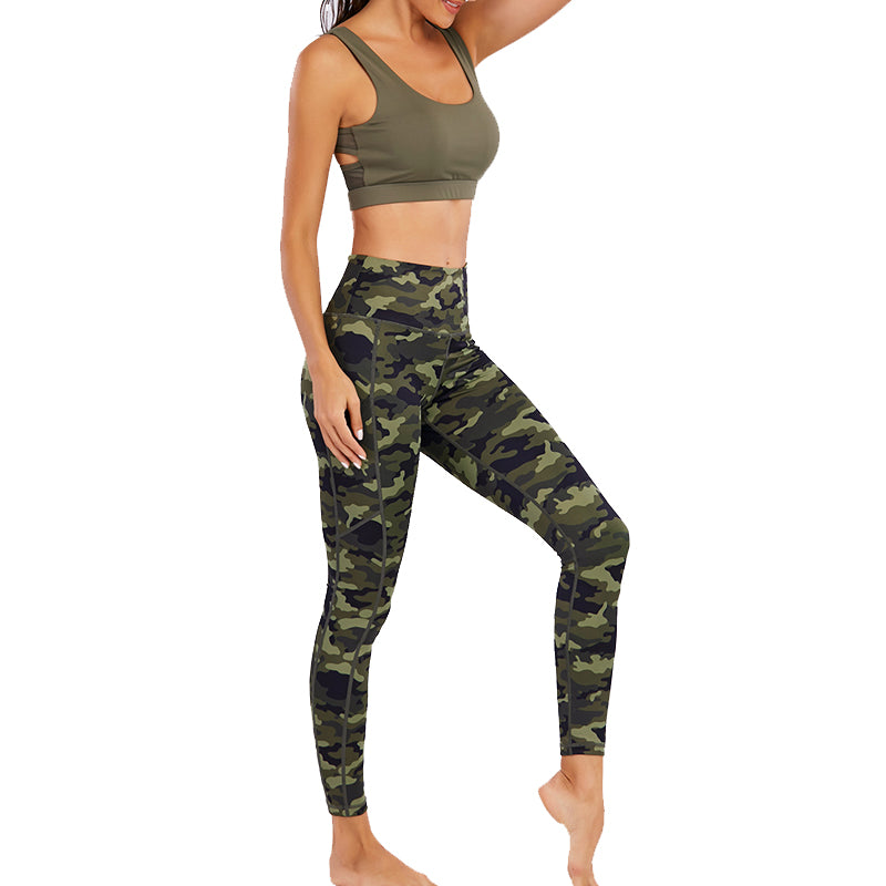 Women's Nabtos® Performance Activewear Yoga High-Waisted Leggings-Army Green