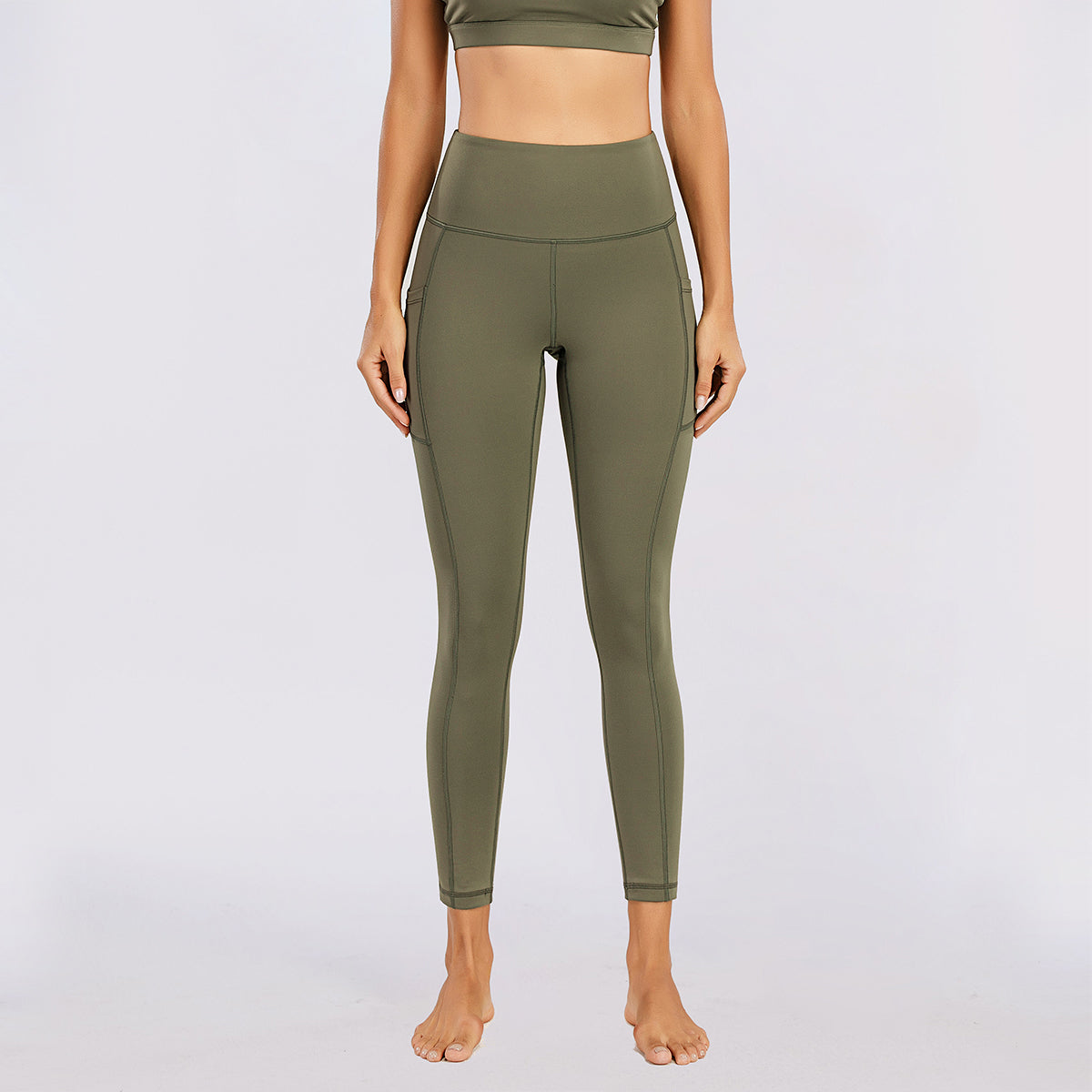 Women's Nabtos® Performance Activewear Yoga High-Waisted Leggings-Green