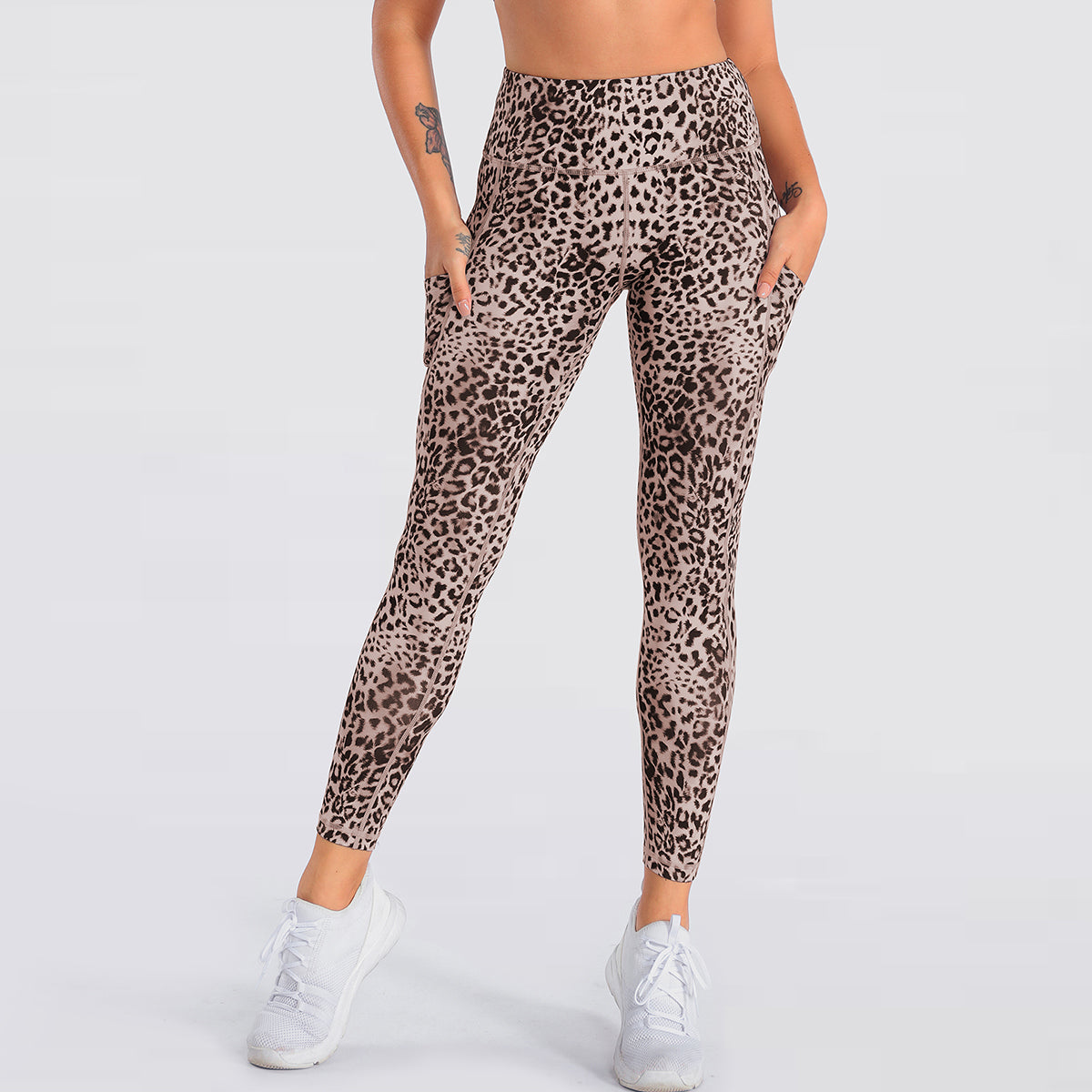 Women's Nabtos® Performance Activewear Yoga High-Waisted Leggings- Leopard