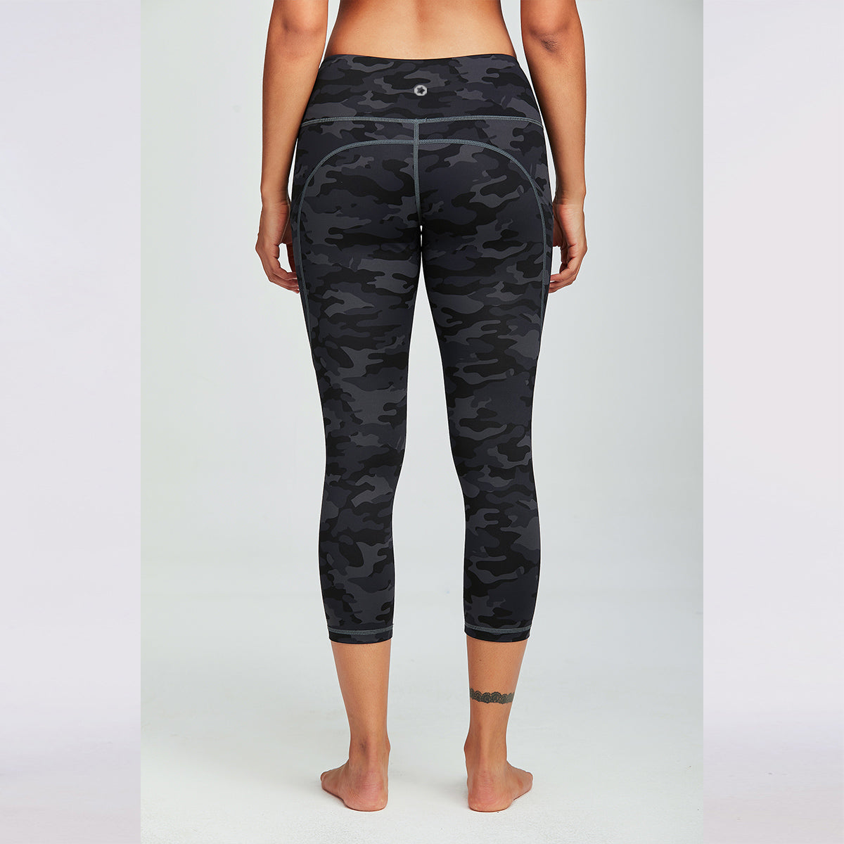 Women's Nabtos® Performance Activewear Yoga High-Waisted Leggings-Camo Capri Gray