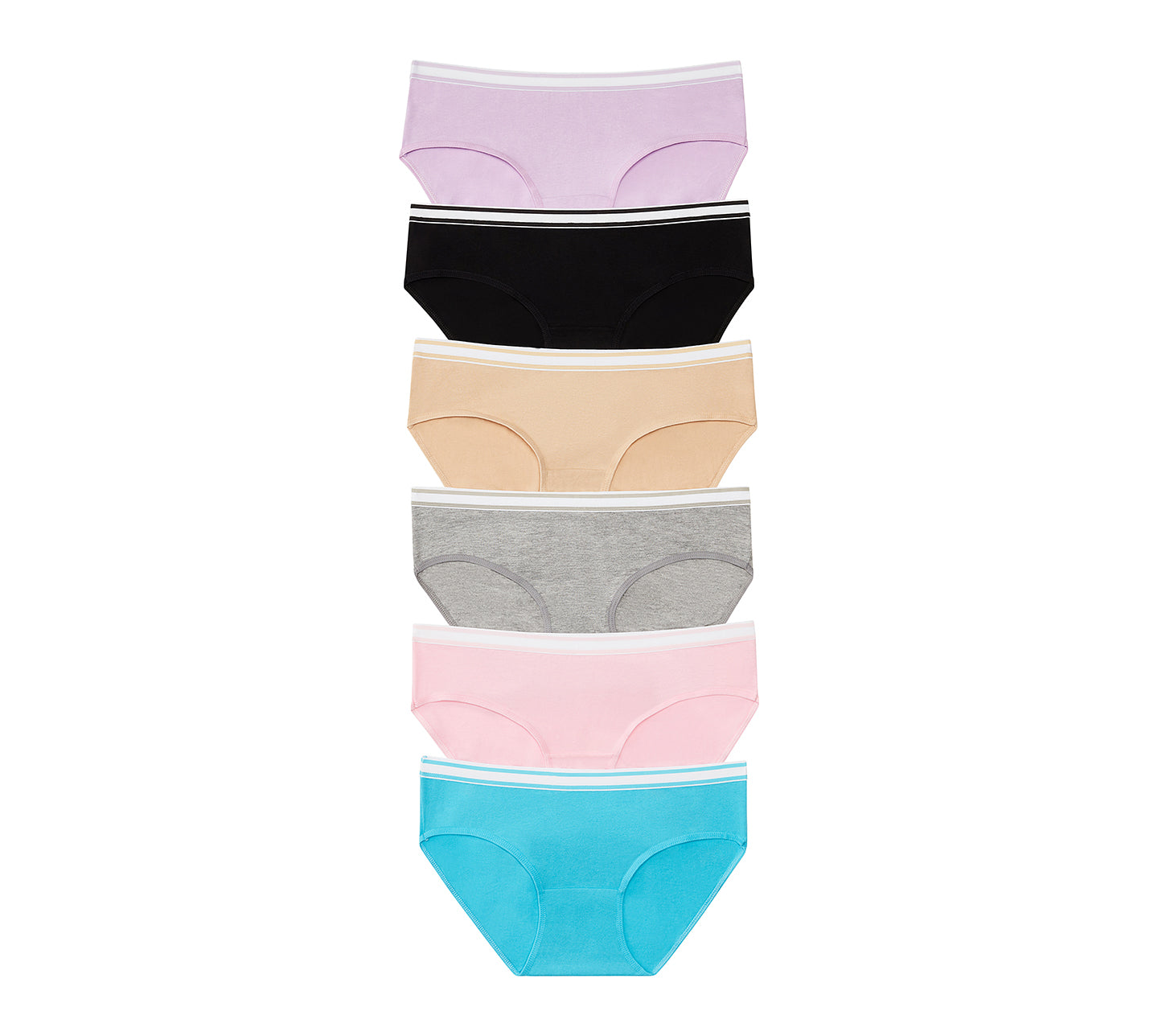 Nabtos Women's Cotton Underwear Hipster Panties (Pack of 6)