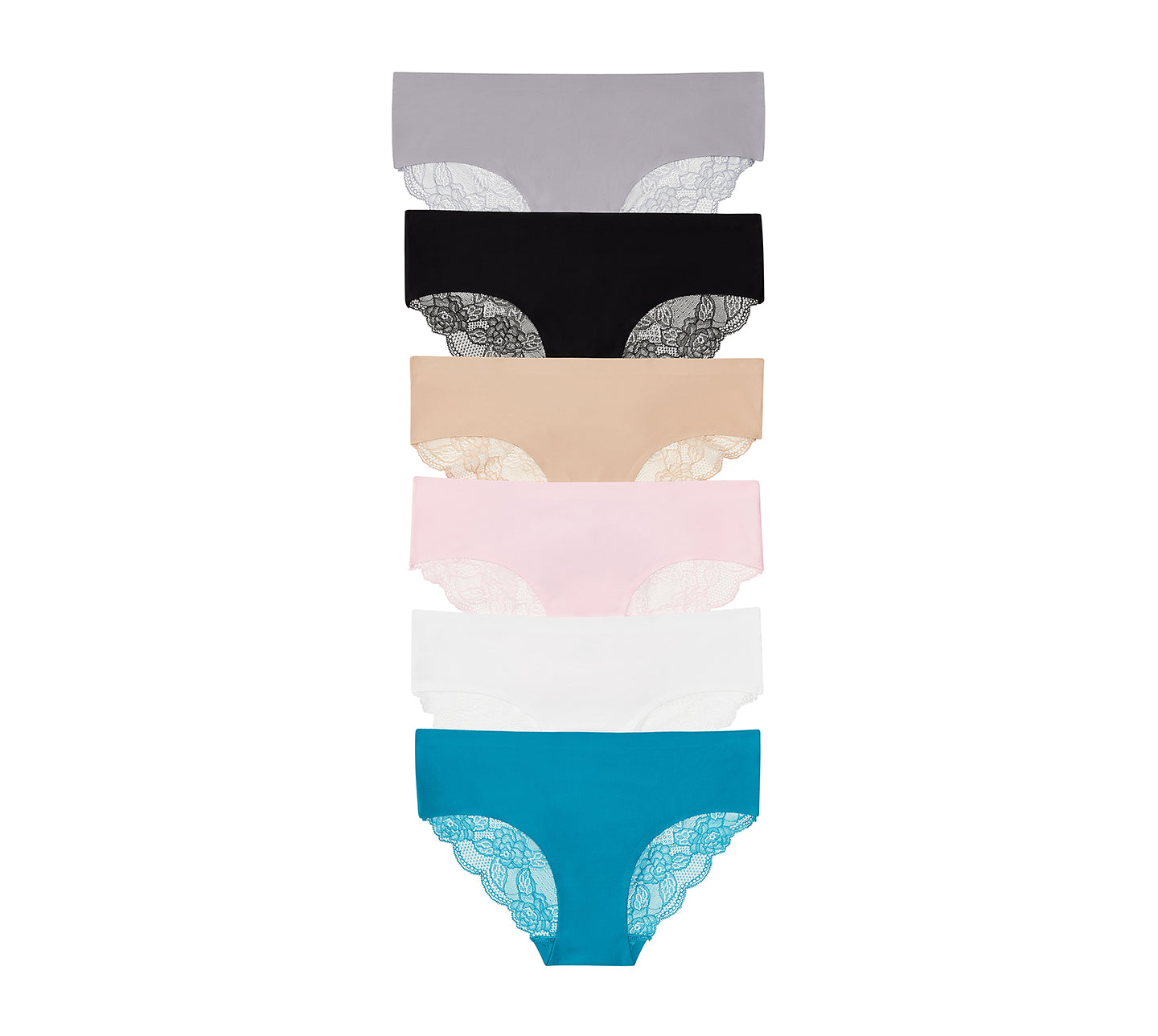 Nabtos Women's Seamless Lace Invisible Bikini Underwear Panties (Pack