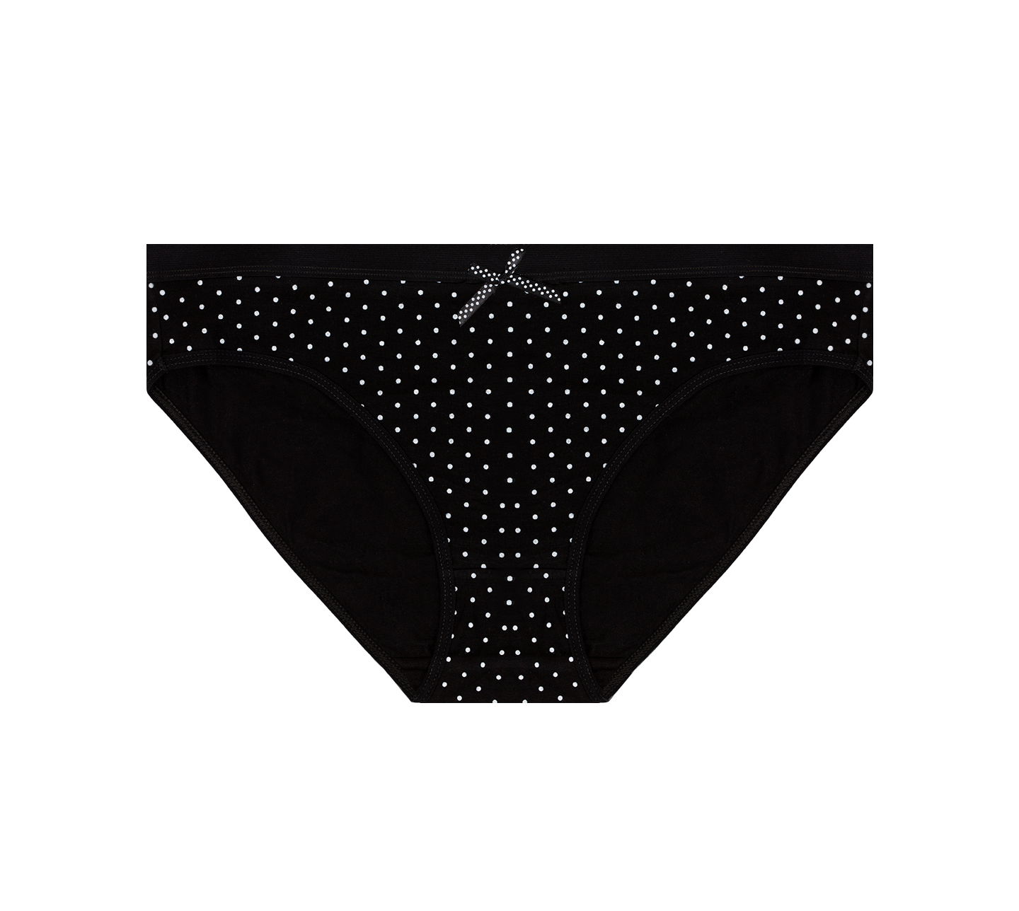 Nabtos Women's Cotton Underwear Bikini Polka Dot Black Panties (Pack of 6)