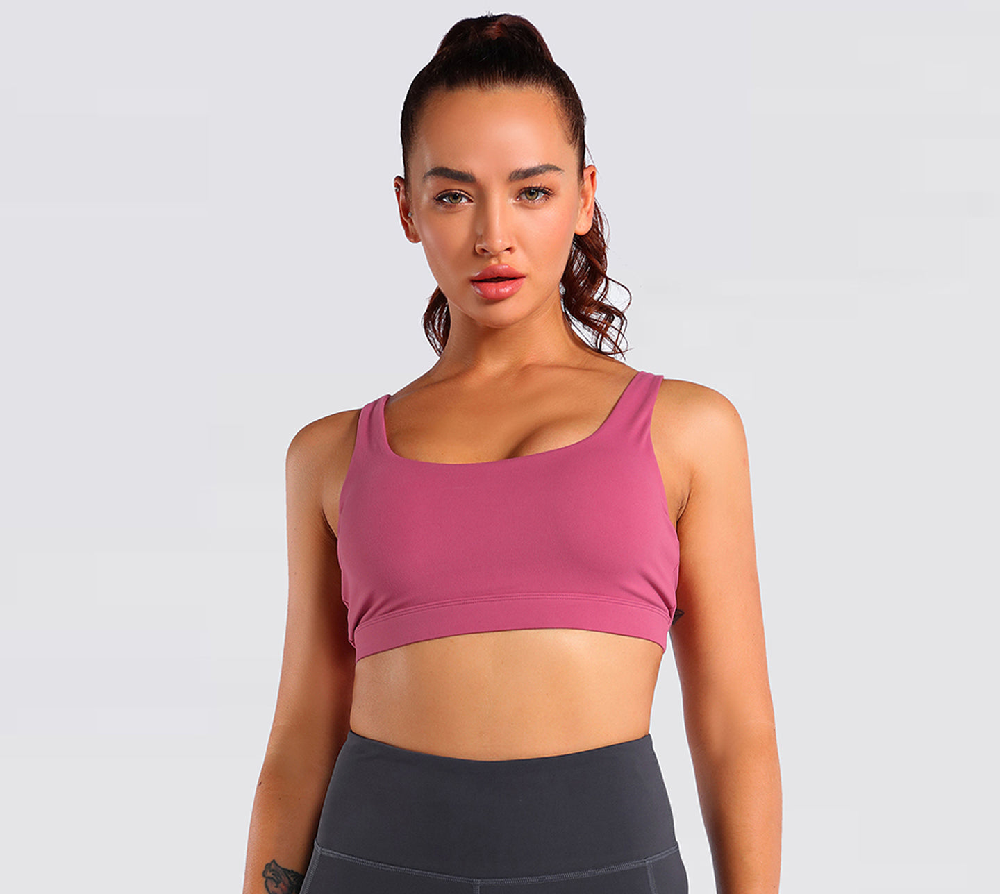 Women's Nabtos® Performance Activewear Yoga Sports Strappy Back Padded Bra-Pink