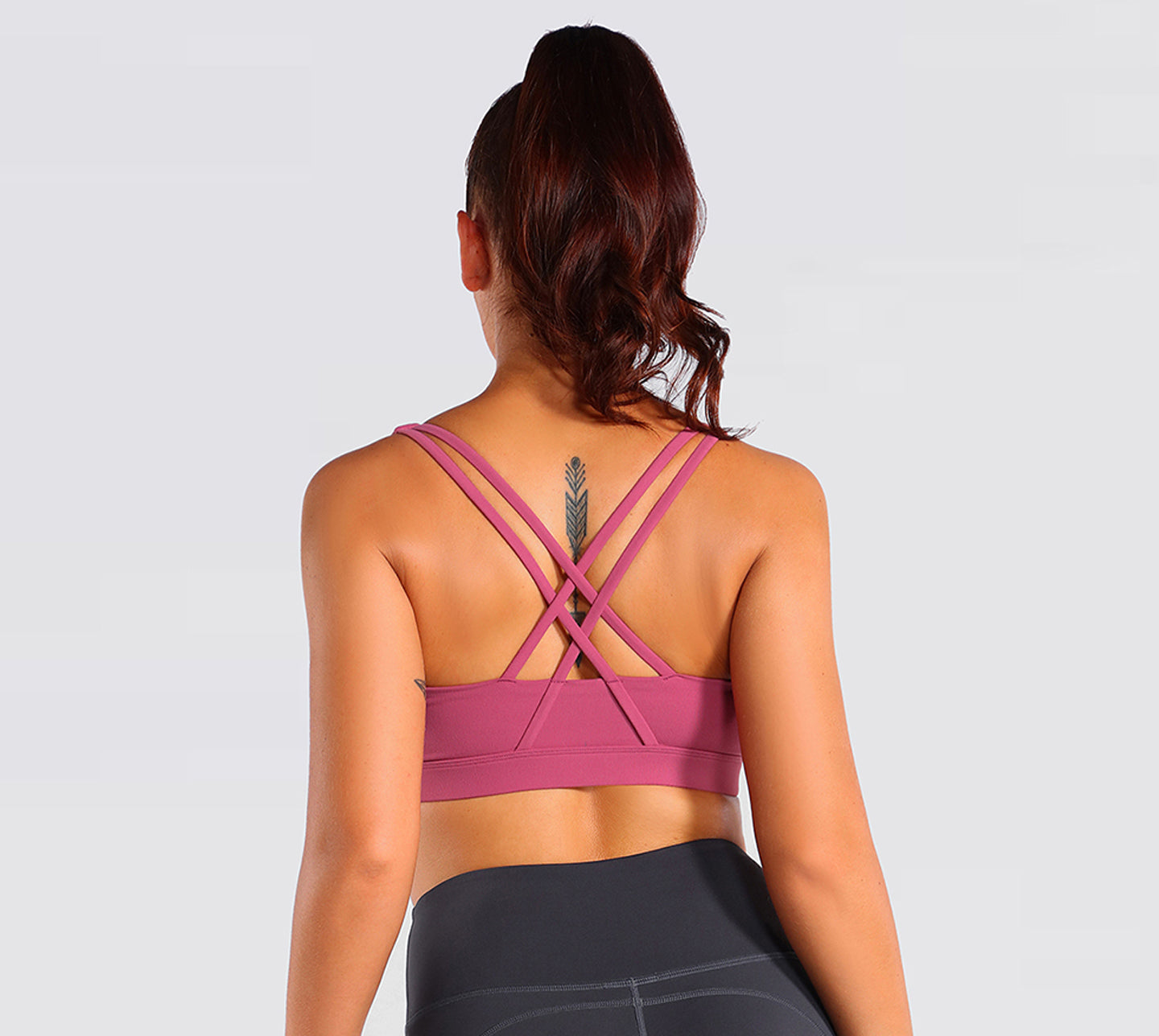 Women's Nabtos® Performance Activewear Yoga Sports Strappy Back Padded  Bra-Pink