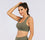 Women's Nabtos® Performance Activewear Yoga Sports Strappy Back Padded Bra-Green