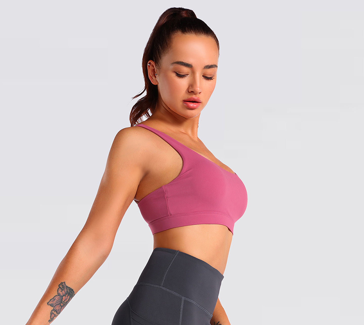 Women's Nabtos® Performance Activewear Yoga Sports Strappy Back Padded  Bra-Pink